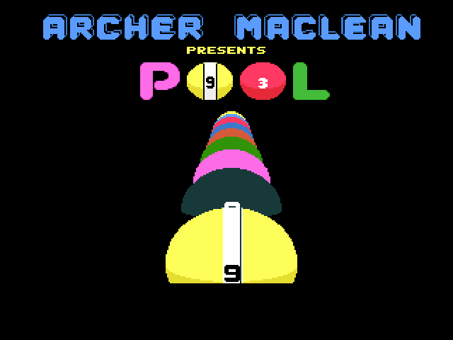 Archer Maclean's 3D Pool title screen for Playstation